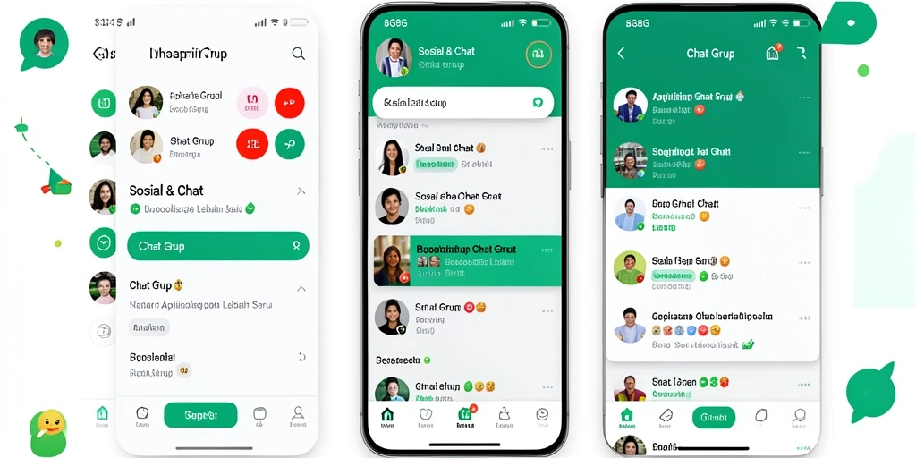 Antarmuka aplikasi 8G8G yang ramah pengguna untuk Chat Grup.