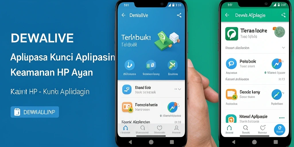 Antarmuka menarik DEWALIVE dengan fungsi penguncian aplikasi.