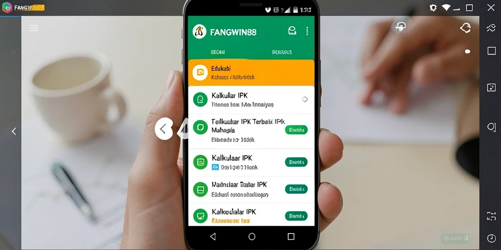 Antarmuka aplikasi FANGWIN88 untuk Kalkulator IPK yang mudah digunakan.