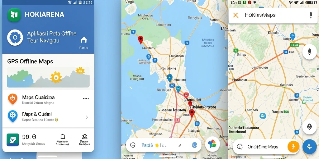 Tampilan antarmuka HOKIARENA dengan fitur GPS Offline Maps yang mudah digunakan.