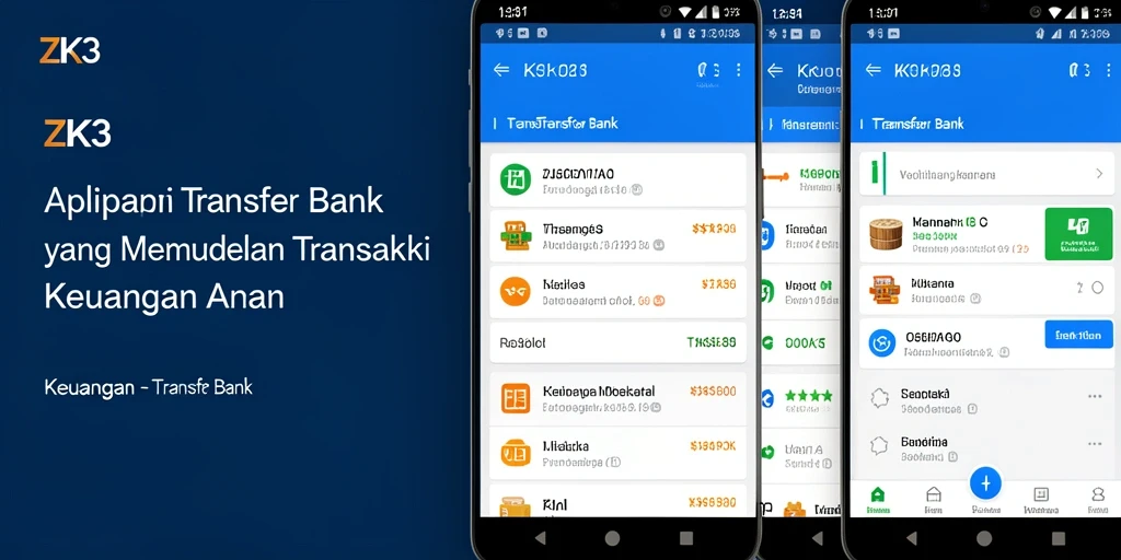 Antarmuka ZK3 yang sederhana dan intuitif untuk transfer bank.