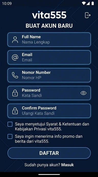 Panduan Registrasi Akun Baru vita555 untuk Pengguna Android